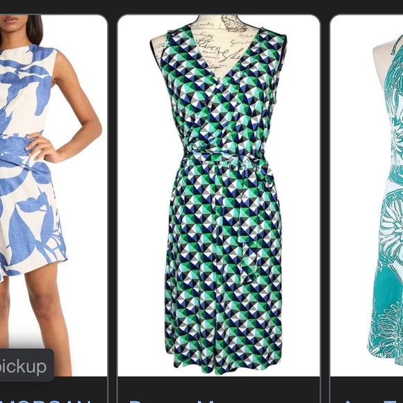 Size 8 wrap dress with geometric pattern, gently worn but in great condition - Picture 5 of 5